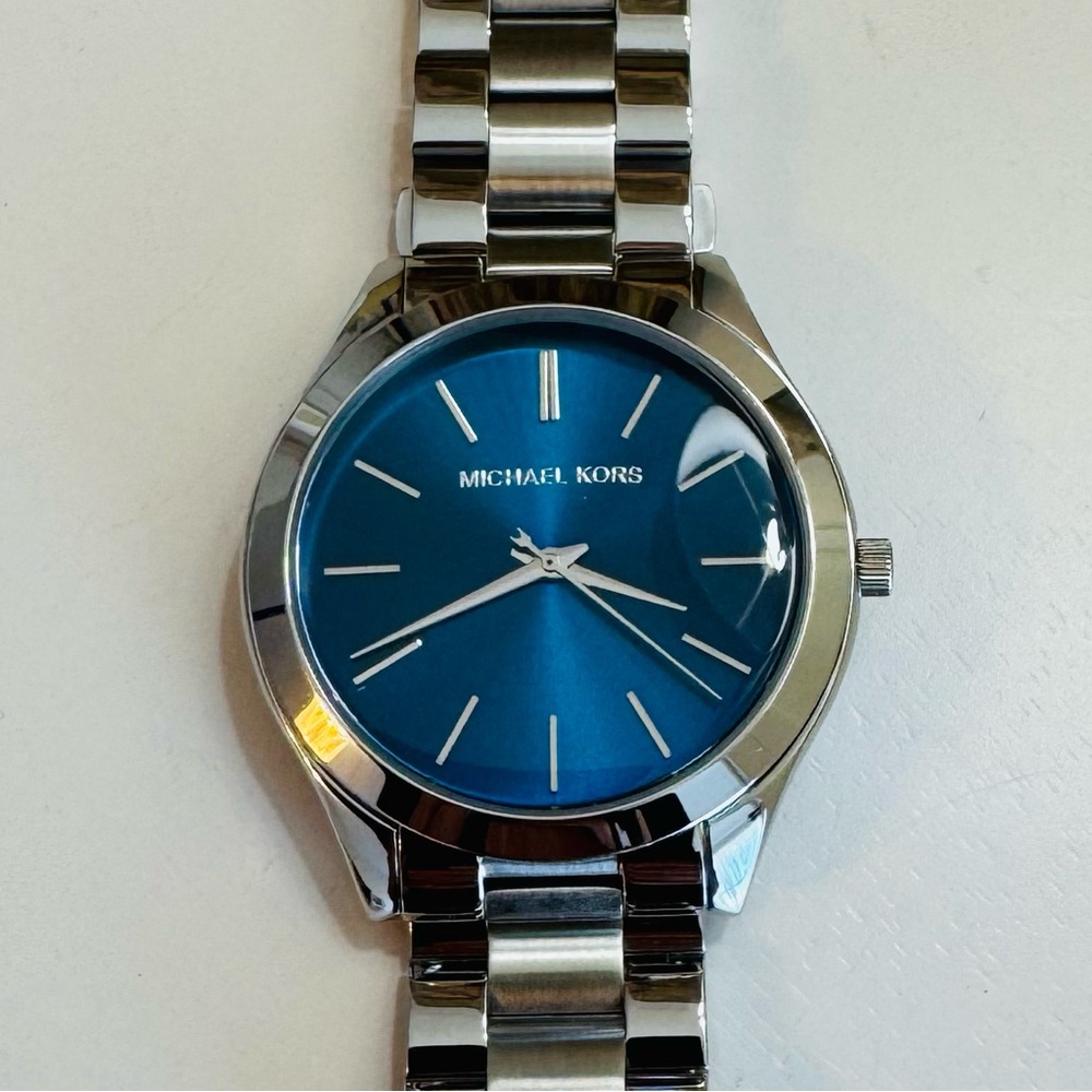 Michael Kors MK3379 Slim Runway Quartz Blue Dial Watch